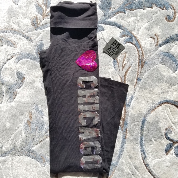 PINK Victoria's Secret Pants - NWT "❤ Chicago" sequin yoga pants